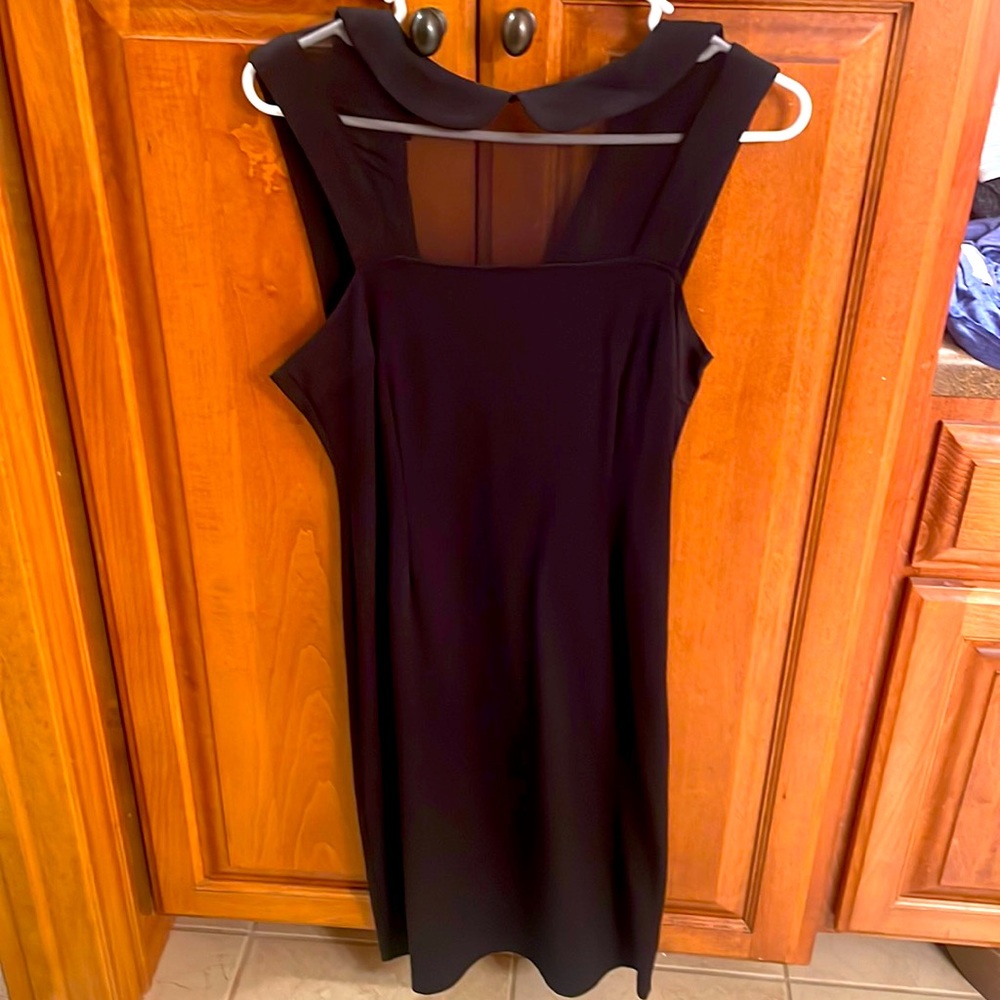 BB Dakota black sleeveless midi dress with collar